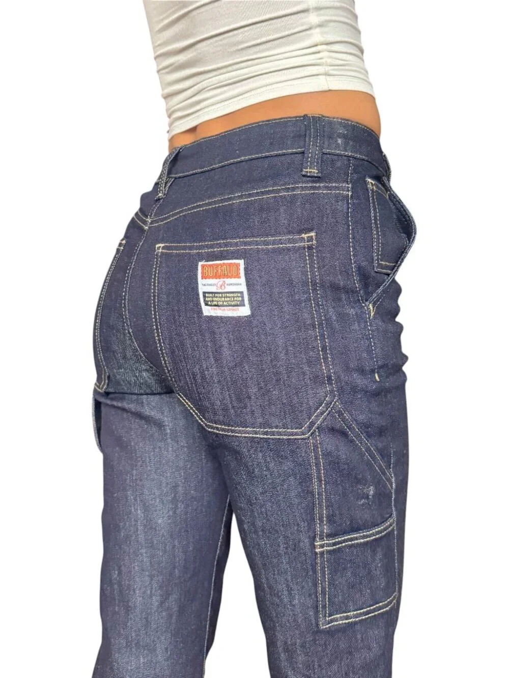 Buffalo David Bitton Carpenter Dark Wash Jeans Sz 25 Utility Straight Leg Y2K De - Picture 4 of 8
